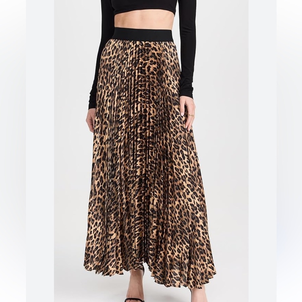 NEW Metro Wear Cheetah/Leopard Print Midi Skirt Elastic Waist Satin Size 3X